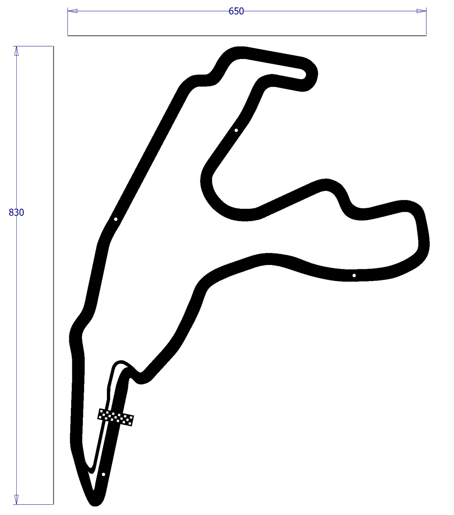 Steel Circuit Spa Francorchamps XL Black Wall Art